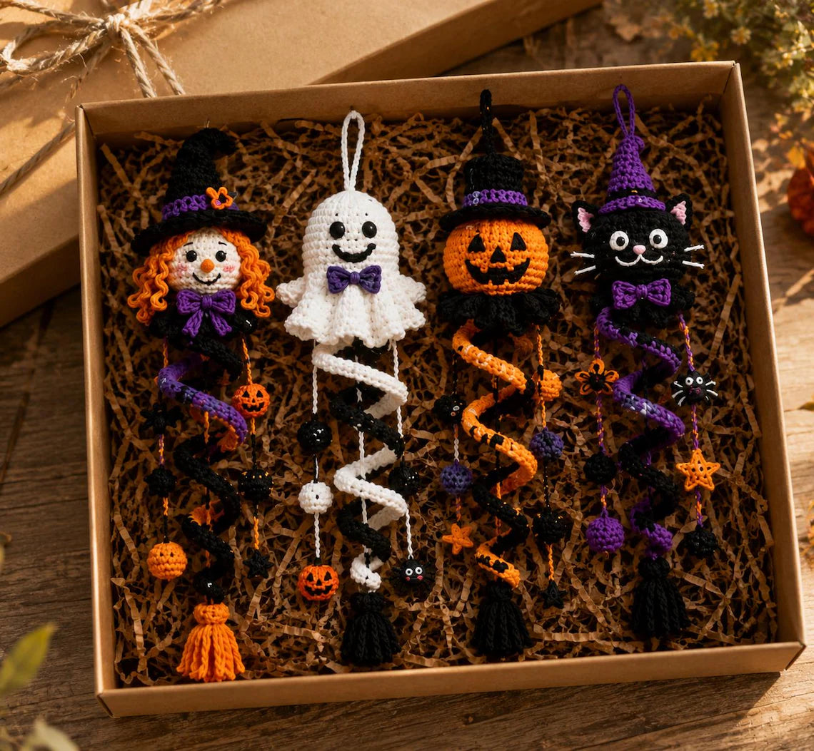 Halloween Crochet Spiral Pattern Bundle – 4 Designs