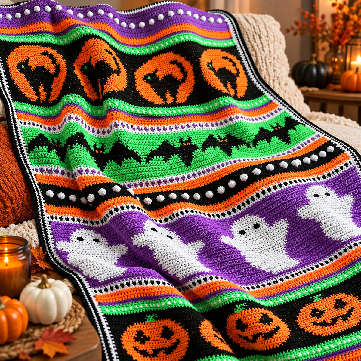 Halloween Dreams Crochet Blanket Pattern - Easy Crochet