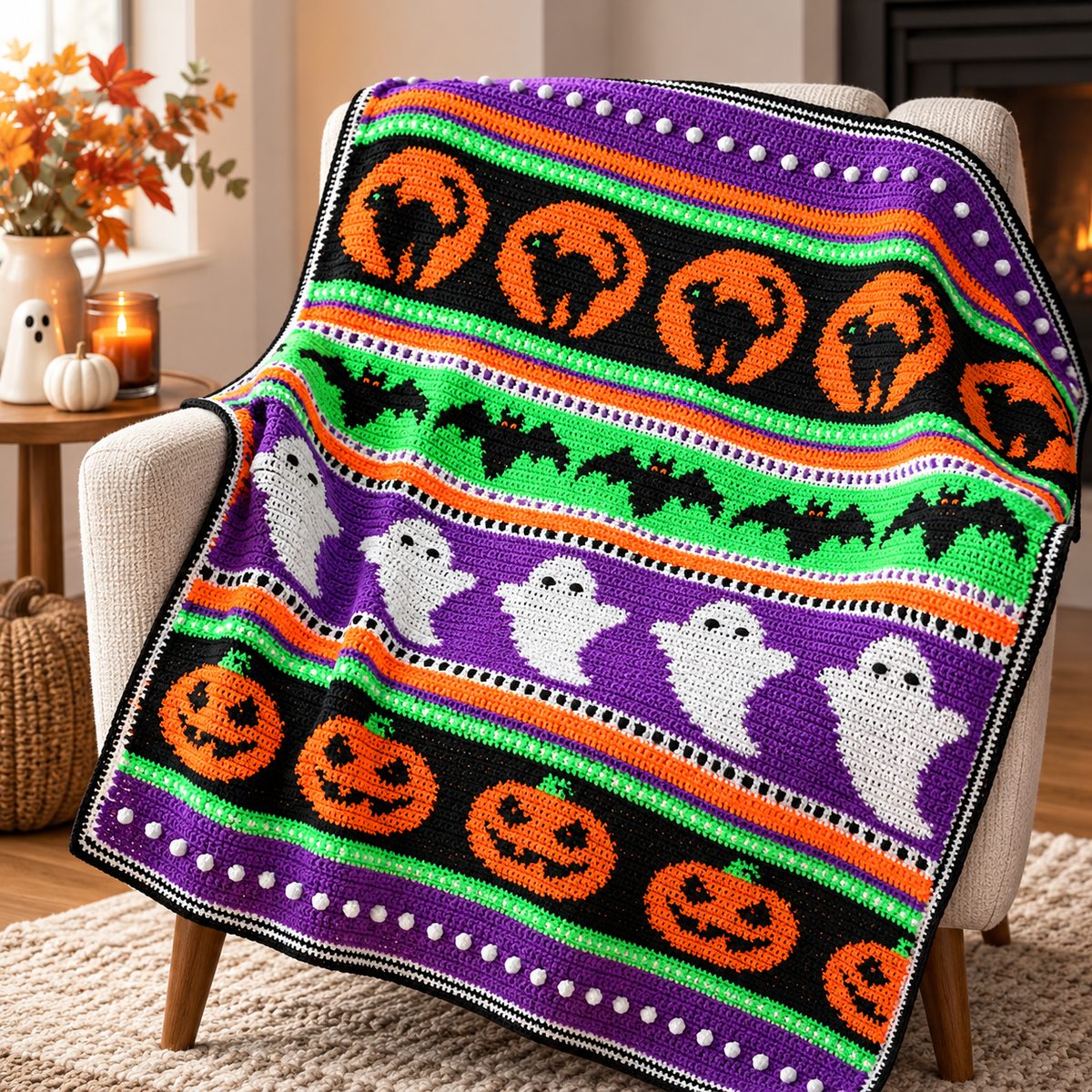 Halloween Dreams Crochet Blanket Pattern - Easy Crochet