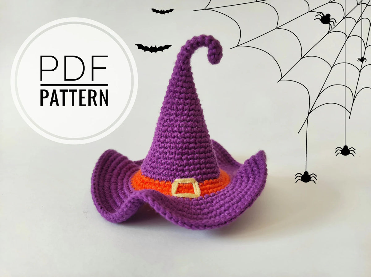 Mini witch hat pattern Crochet with hat Halloween